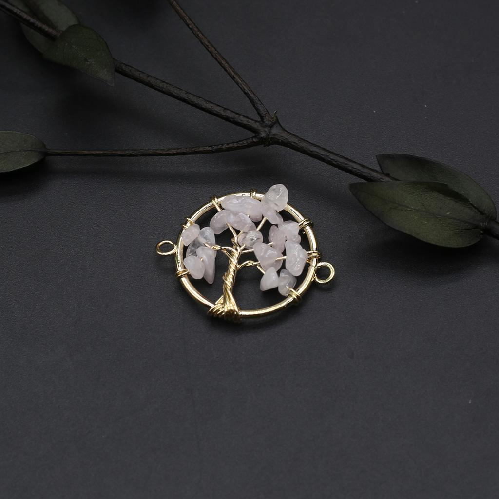 2 шт. намоточный разъем из натурального камня флюорит/аметист круглый гравийный разъем для изготовления ювелирных изделий DIY ожерелье браслет аксессуар