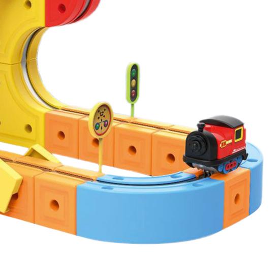 66/84Pcs/Set Magnetic Train Track Set DIY Race Car Cube Rail Building Kit Toddlers Boys Girls Gravity-Defying