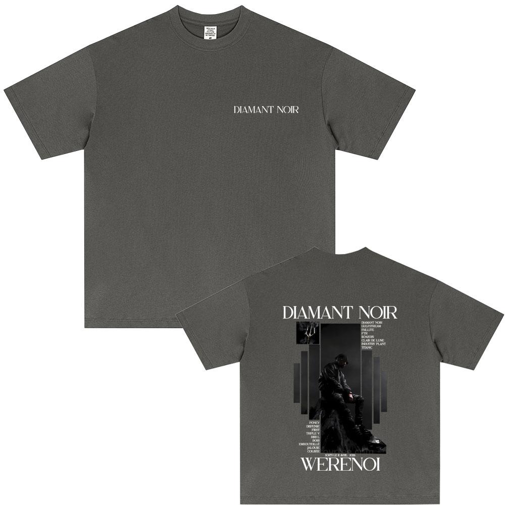 Hot Selling Rap Singer WeRenoi Diamant Noir Album Tshirt 2025 Summer Mens Womens Hip Hop Cotton Fashion Pop Music Tshirts