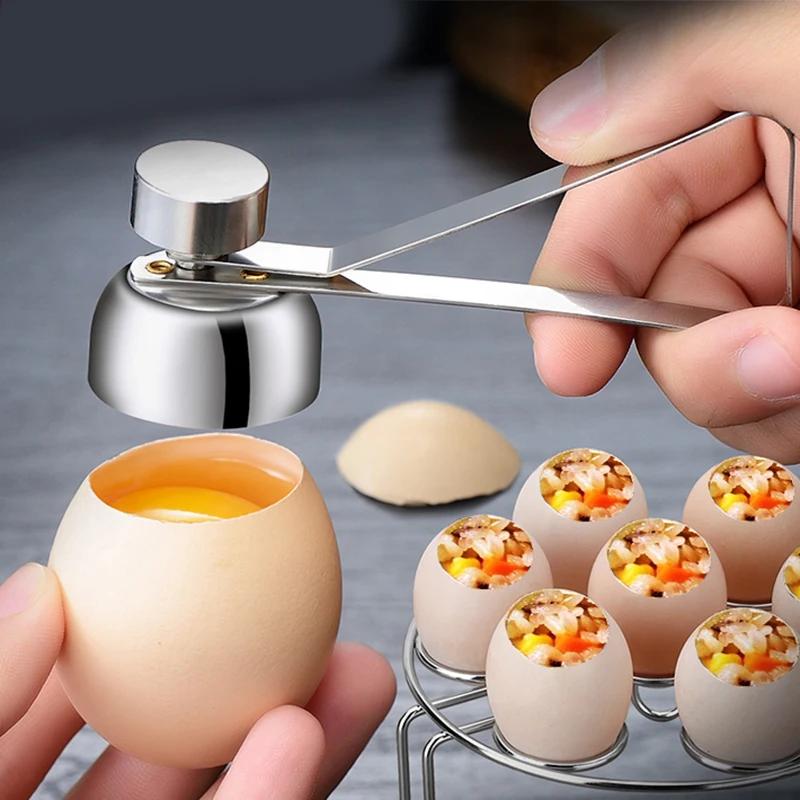 Kitchen Gadgets Accessories Stainless Steel Egg Topper Cutter Metal Egg Scissors Boiled Raw Egg Opener Creative Kitchen Tool Set