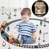 Christmas Train Set Electric Steam Locomotive Train with Lights Music Battery Operated Tracks