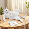 Simulated Lying Orange Cat Model PVC White Cat Figurine Statue Sculpture Decoration Ornament Kids Educational Animal Toy