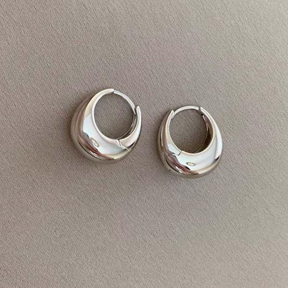 Elegant Circle Earrings 925 Silver Needle Silver Ear Buckles Brilliant Golden Round Earrings  Girls