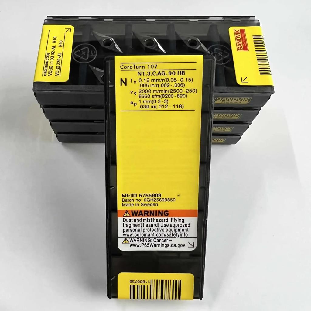 Original Sandvik / VCGX110302-AL H10 /Carbide CNC Blade 10 PCS