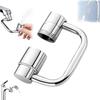 New U Shape Bathroom Sink Metal Faucet Expander 1080° Swivel 2-Mode,Splashproof Water-Saving Pressurized Sink Extension Filter