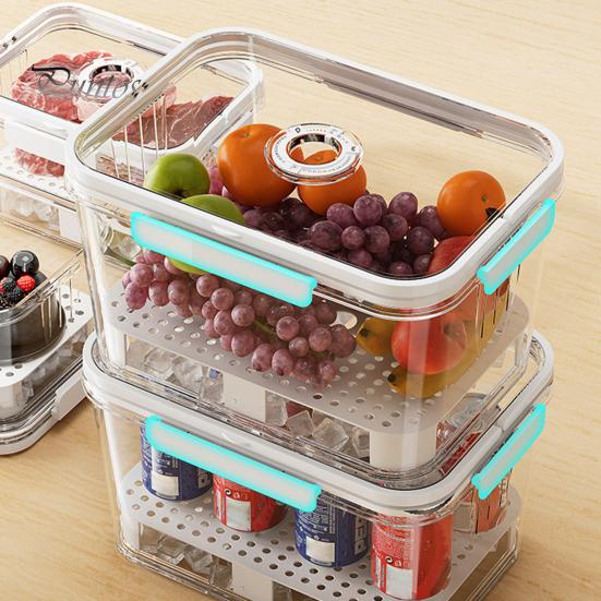 2300/5500 мл герметичная коробка для хранения с диском для записи времени многоразовый контейнер для хранения продуктов фрукты овощи коробка для хранения хлеба для кухонного стола