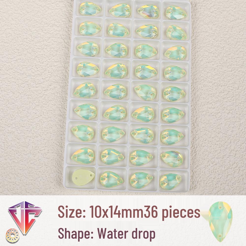 Флуоресцентные мокка каплевидные стразовые бусины - Ручная работа DIY Двухдырочные плоские аксессуары