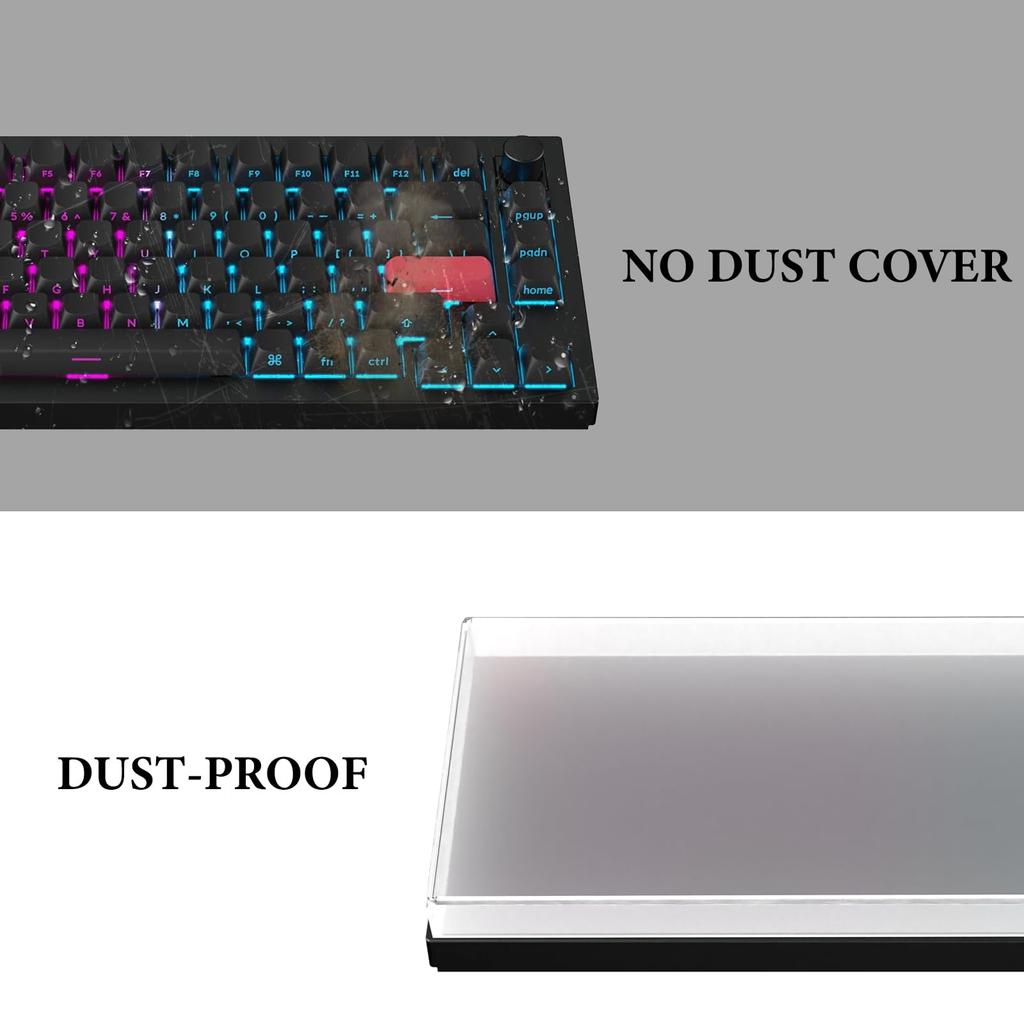 Geekria Крышка от пыли для клавиатуры с ручкой Прозрачная акриловая крышка для клавиатуры на 84 клавиши для компьютерной клавиатуры, совместимая с Keychron Q1 Q1 Q1 Keychron V1 AULA F75 F75