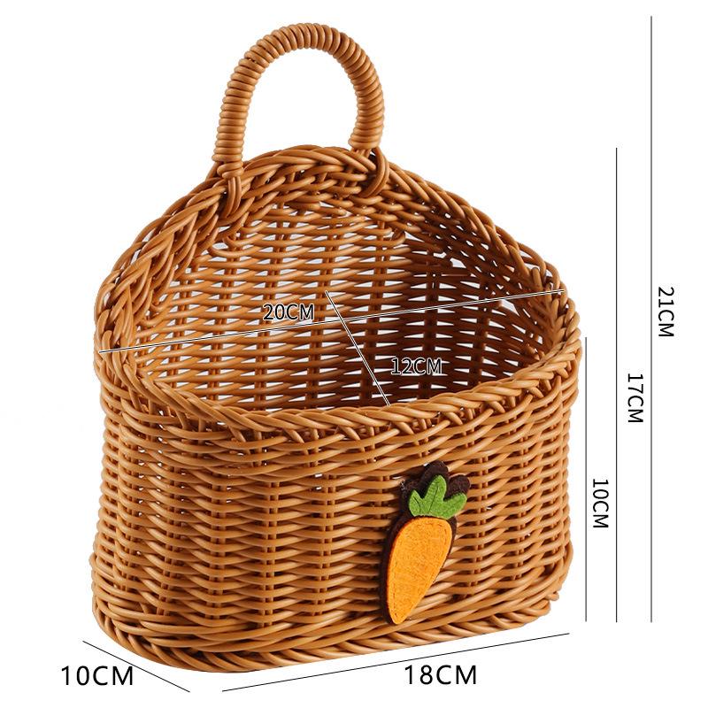 Плетеная пластиковая подвесная настенная корзина ручной работы в пасторальном стиле для декора дома и кафе