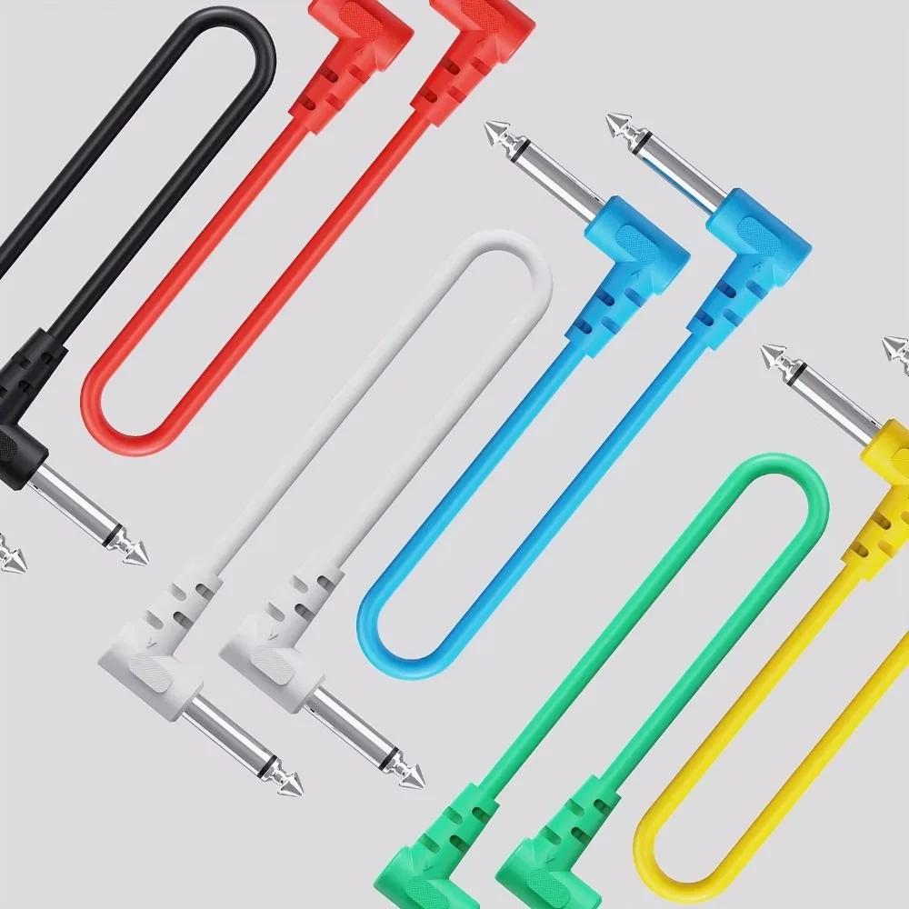 6 шт. Аудиокабель для аудио электрогитары бас-гитары музыки TS 1/4" Прямоугольный Инструментальные части Аксессуары