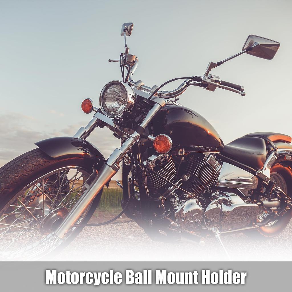 X AUTOHAUX 25mm Motorcycle Ball Mount Portable Tripod Ball Adapter Auto Bike Rearview Mirror