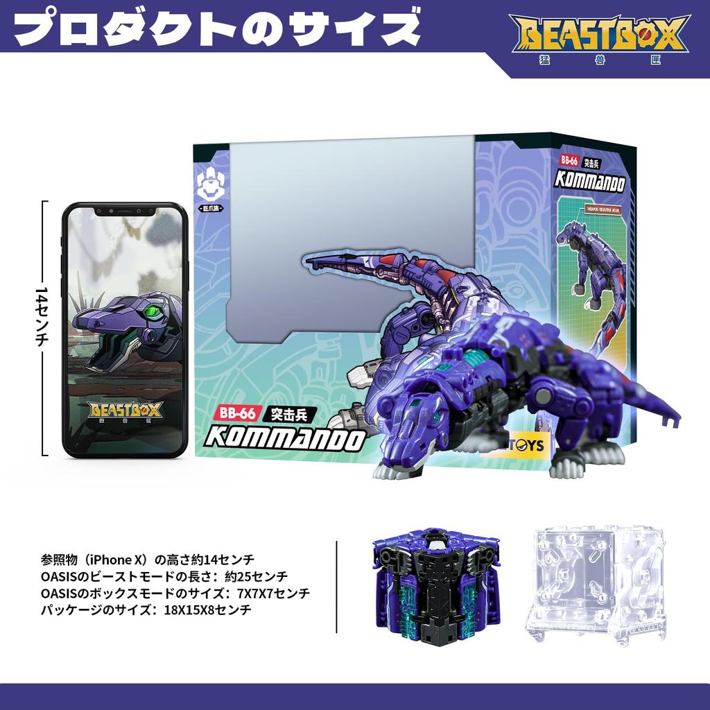 BEASTBOX 52TOYS KOMMANDO Трансформирующийся Трансформируется из Куба в Варана Высокоподвижная Фигурка-Действие Трансформируется в Меха или Без Батареек Идеально