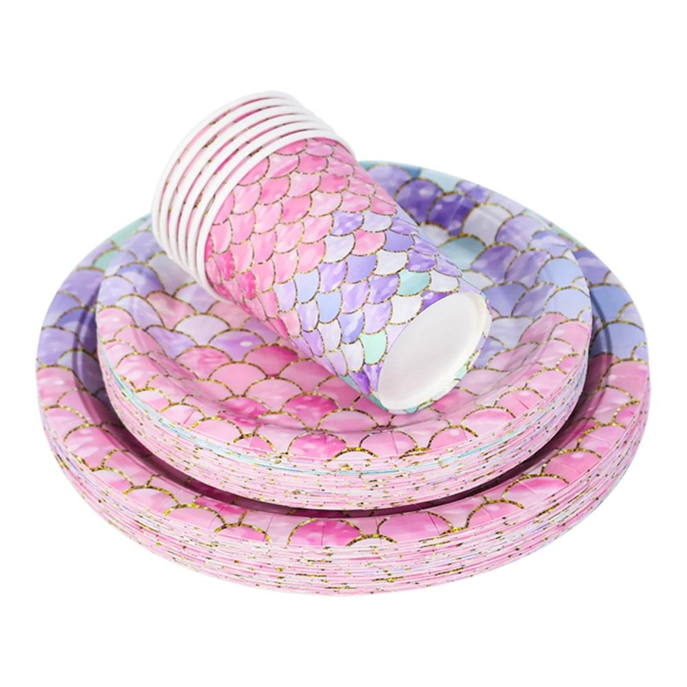 Napkin Birthday Under the Sea Little Mermaid Party Paper Plate Disposable Tableware Set Paper Cup