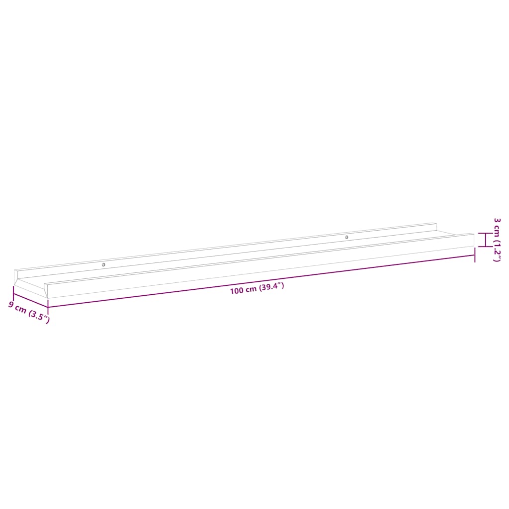Wall Shelves 4 pcs Sonoma Oak 100 x 9 x 3 cm