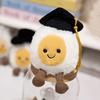 Graduation Egg Plush Doll Stuffed Toy with Bachelor's Hat Fun Food Pillow Cute And Quirky Plush Doll Gift for Graduates