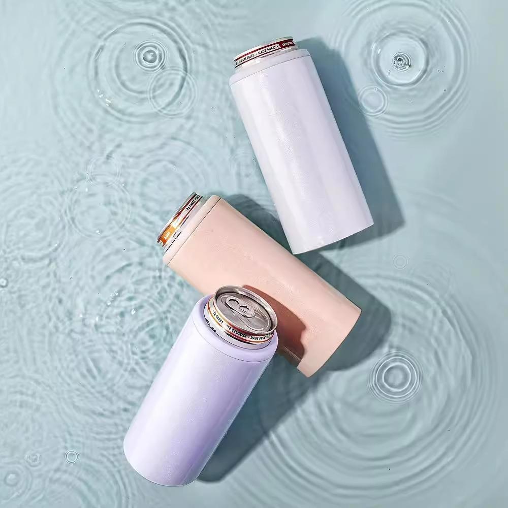 Non-slip Base Beer Cooler Stainless Steel Can Holder Insulated Can Cooler  Keep Cold/Hot