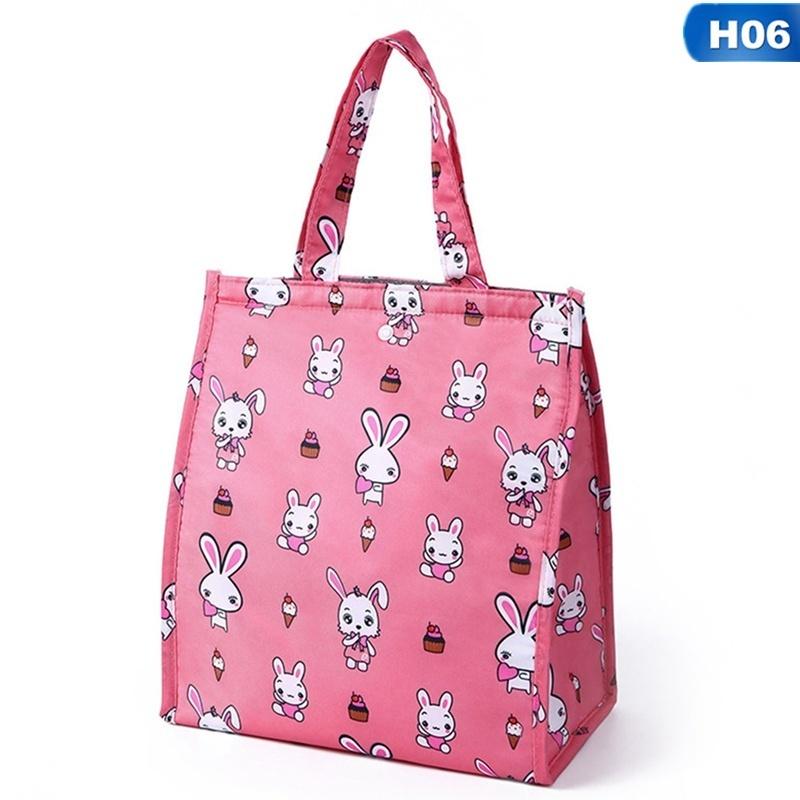 1pc Cute Women Portable Insulated Food Storage Box Ladies Lunch Bag Box Bento Tote Picnic Lunch Bag