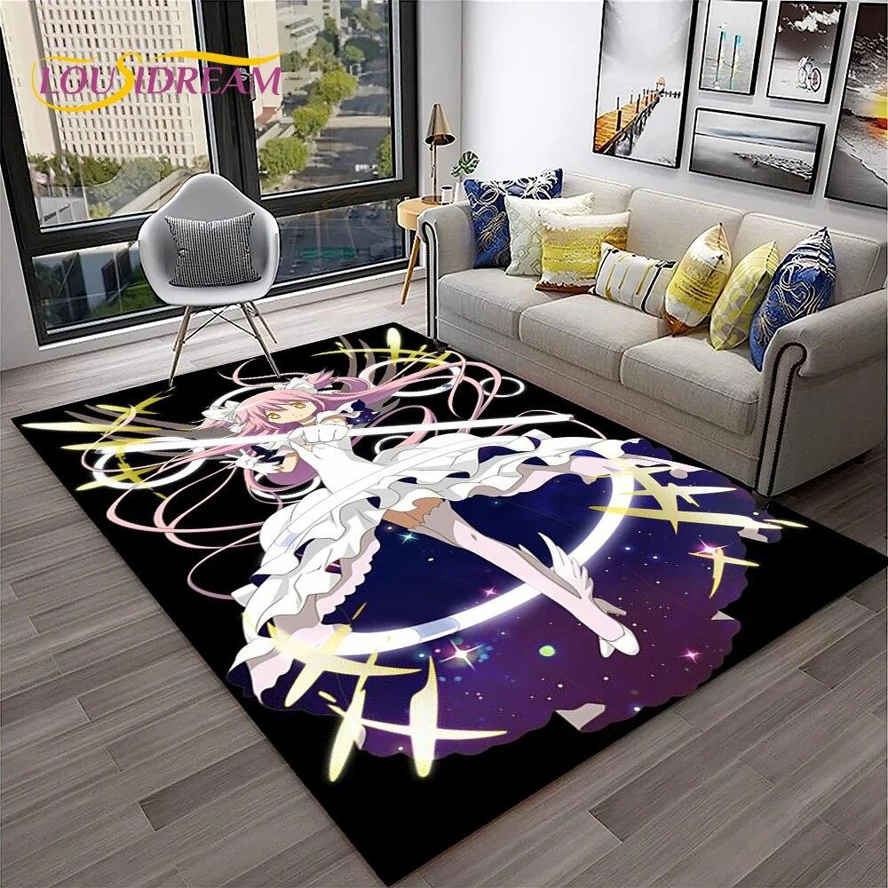 Puella Magi Madoka Magica 3D ковер с мультяшным рисунком для дома, гостиной, спальни, дивана, коврик для декора, детский коврик, нескользящий напольный коврик