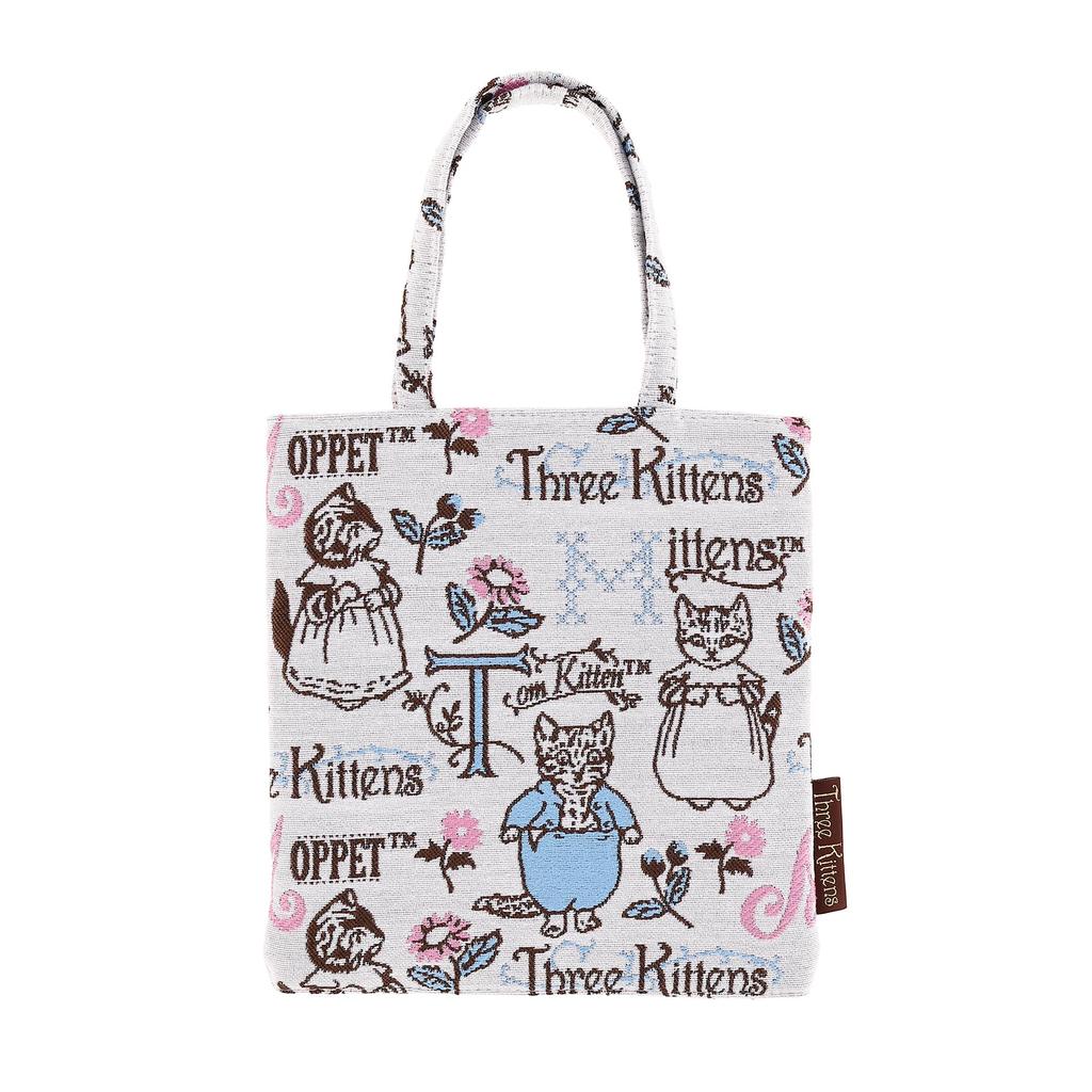 Marushin Mini Tote Bag, Peter Rabbit and Royal Kittens, Jacquard Weave, Slim Fit, 5705004100