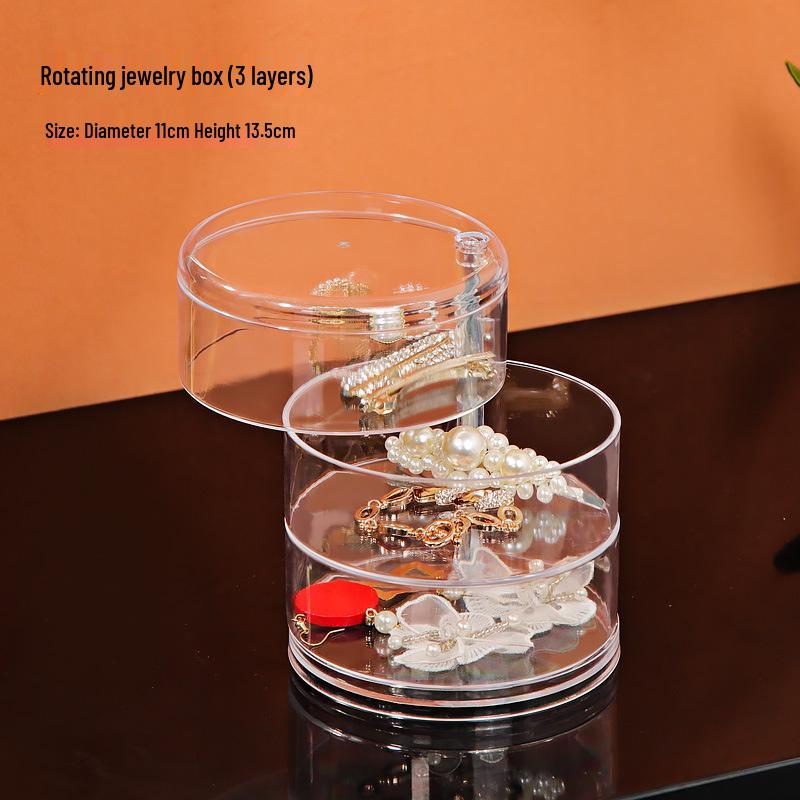 Прозрачный акриловый вращающийся органайзер для косметики и украшений