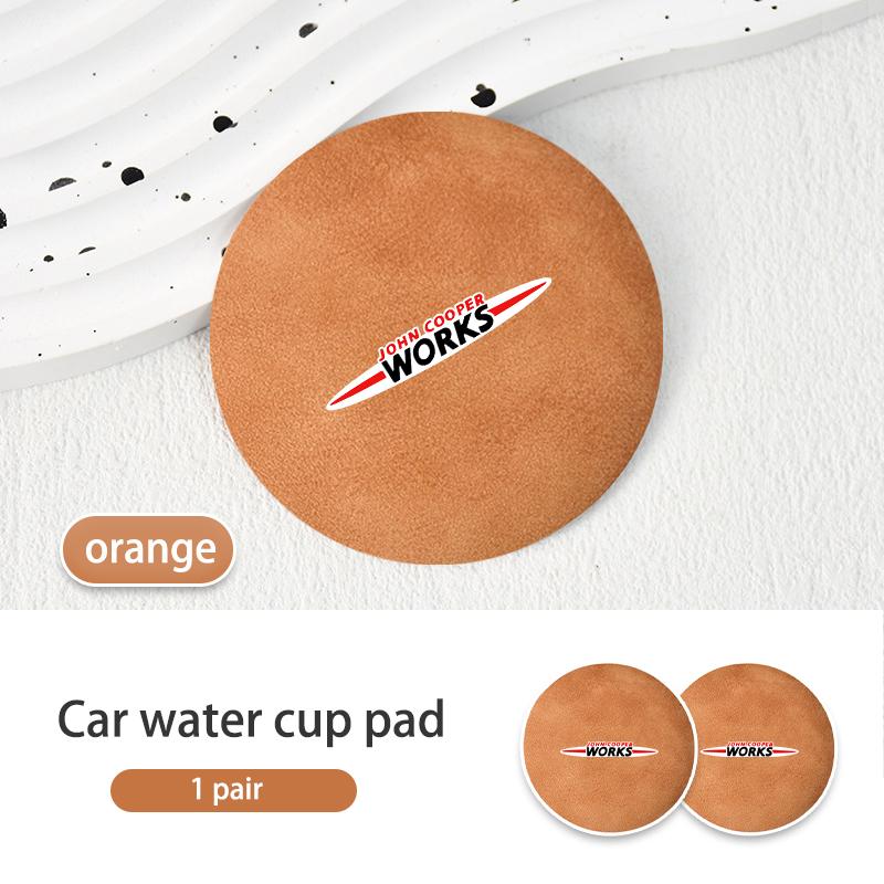 2pcs Universal Car Cup Mat Non-Slip Heat Resistance Waterproof For MINI Cooper Works R56 F56 R53 R60 Clubman JCW Countryman