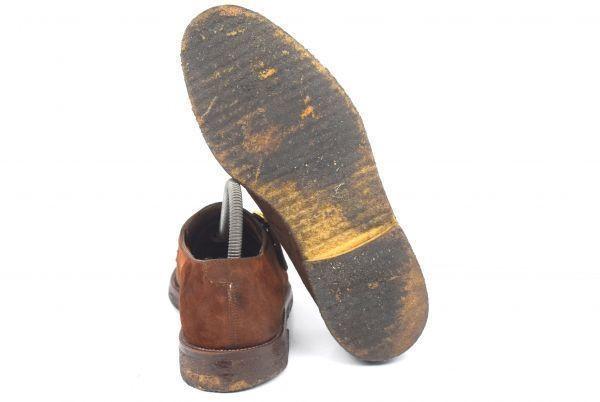 Италия FRATELLI ROSSETTI Замшевые кожаные монки 24.5/6 Коричневые креповая подошва(ИСПОЛЬЗОВАЛ)