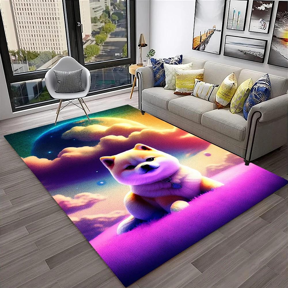 Cute Dog Samoye,Chihuahua,Koki Pomeranian Husky Cartoon Carpet Rug for Home Living Room Bedroom Sofa Doormat Decor,kid Non-slip