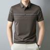 Men's Loose Lapels T-shirt Plus Size Middle-Aged Men's Clothing T-shirt Summer Short Sleeve Striped Seamless Polo Shirt Dad