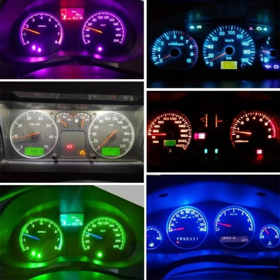 10/30Pcs T5 LED Lights T5 W1.2W W3W LED Car Interior Light For Car Clearance Dome Lamp Indicator Wedge Auto Instrument Lamp 12V Dome Lights 6