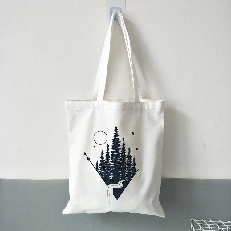 Женские сумки, холщовая сумка-тоут, темный лес, принт, покупки, путешествия, женские эко-многоразовые сумки на плечо