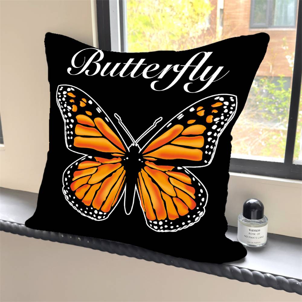 1PC Luxury Pink cute butterfly Pillow Case Square Bedroom Sofa Leisure Comfort Cushion Car Home Decoration Pillowcase 40x40