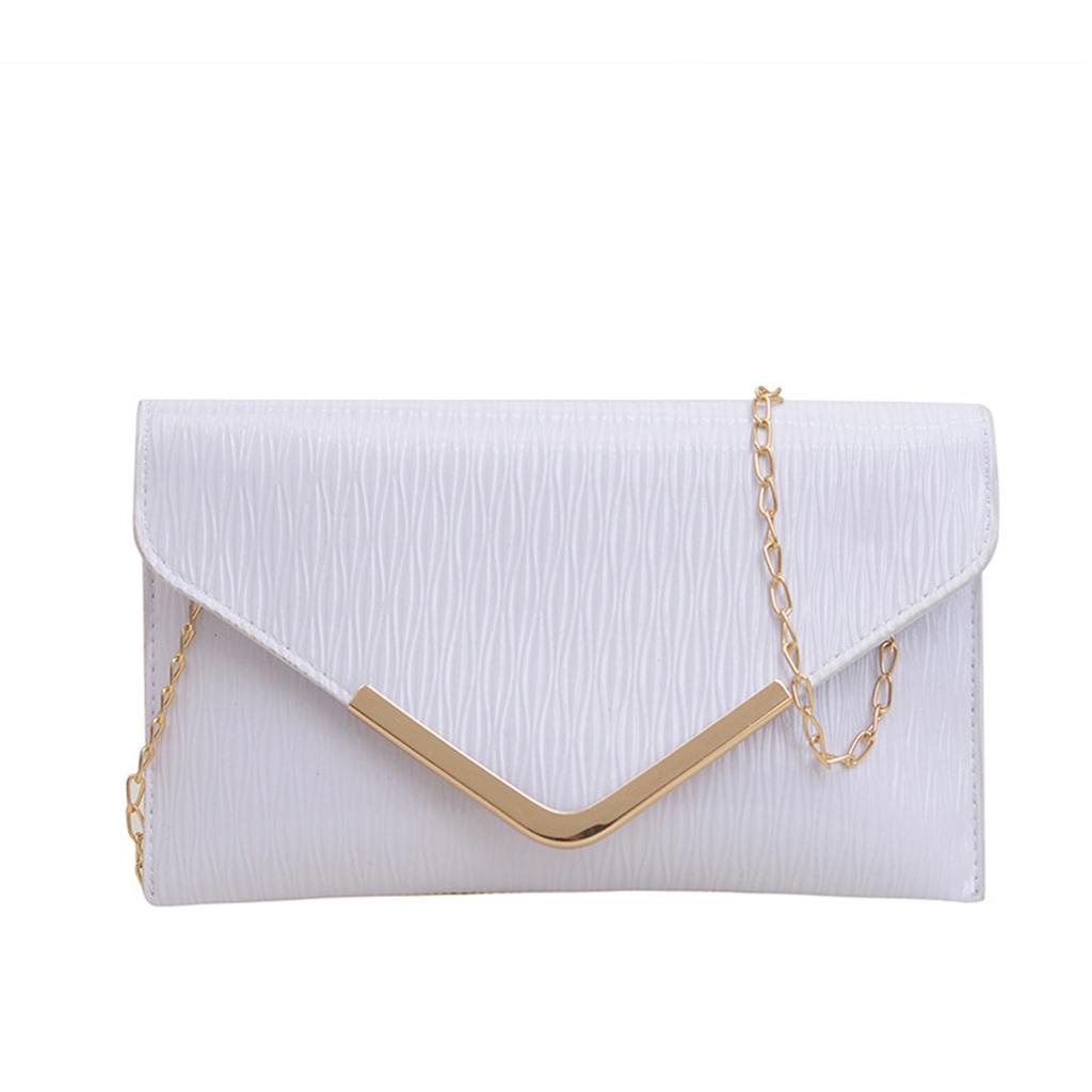 Модная плиссированная ручная сумочка-конверт, вечерний клатч, сумки через плечо с V-образной цепочкой