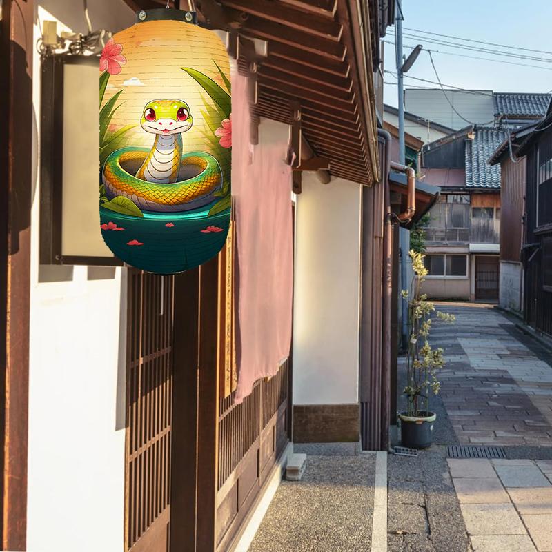 Японский Стиль Тканевый Фонарь Маскоты Новогоднего Фестиваля Зодиакальная Змея Принт Фонарь Магазин Суши Бистро Ресторан Декор Украшения