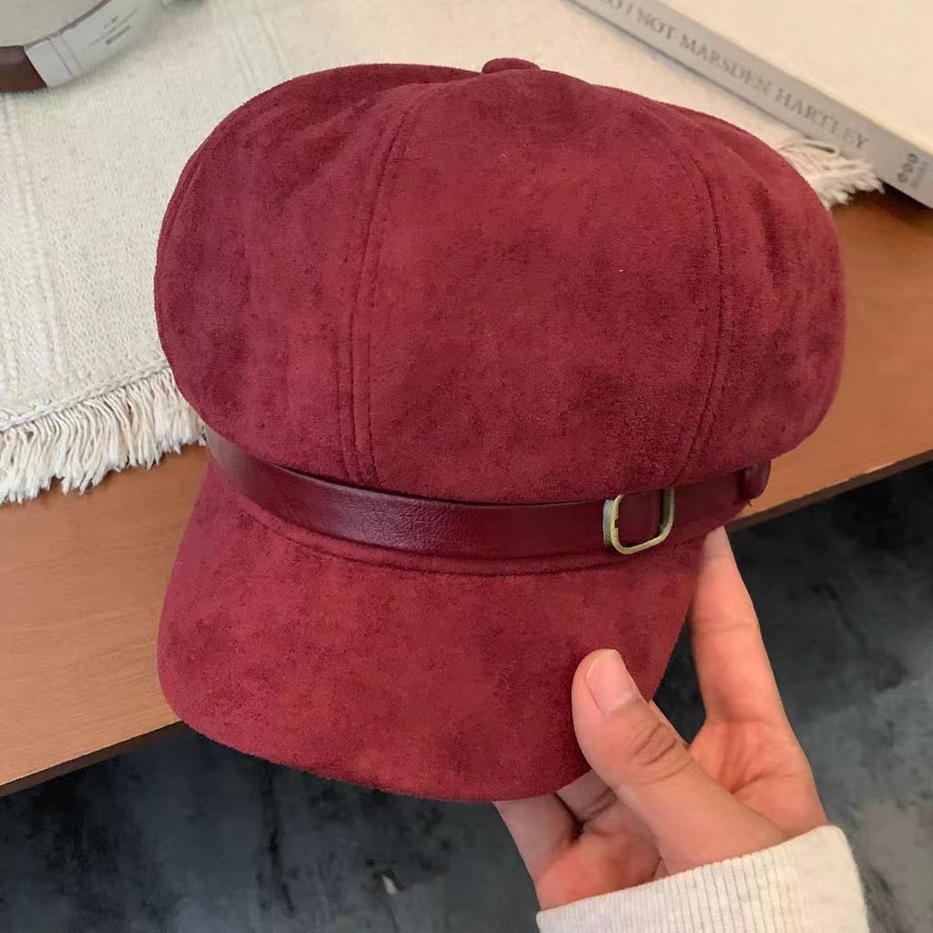 Восьмиугольная кепка для детей Ретро и универсальная Теплая кепка газетчика Ветрозащитная и подчеркивающая лицо Маленький берет для осени и зимы