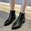 Новые популярные модные женские ботинки на высоком каблуке, повседневные женские туфли на высоком каблуке, весенние женские туфли с острым носком и боковой молнией, офисные туфли на высоком каблуке