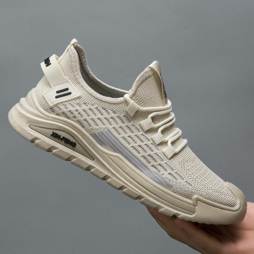 Модная мужская обувь 2024 года, весна и осень, новые мужские сетчатые легкие дышащие спортивные туфли, дышащая повседневная обувь