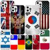Чехол для телефона iPhone 17 Air 16 16E 11 12 13 Mini 14 Plus 15 Pro Max 7 8 + SE 2020 с национальным флагом RU FR UK Чехол для телефона Coque 17 A