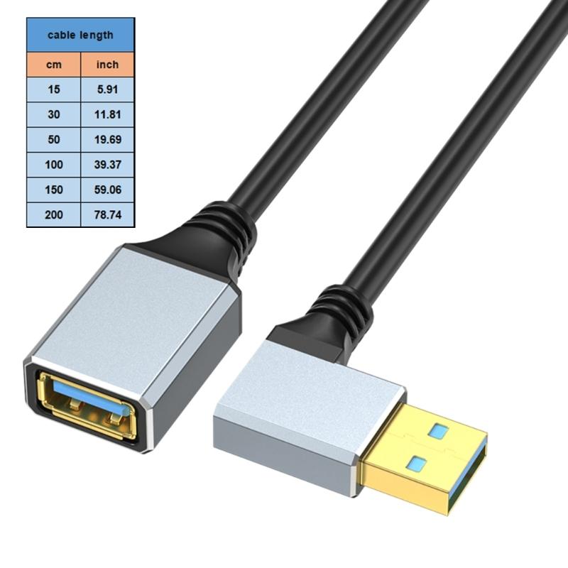 Кабель-удлинитель USB 3.0 5 Гбит/с с адаптерами под прямым углом 90 градусов, 5 вариантов направления для устройств в тесных пространствах