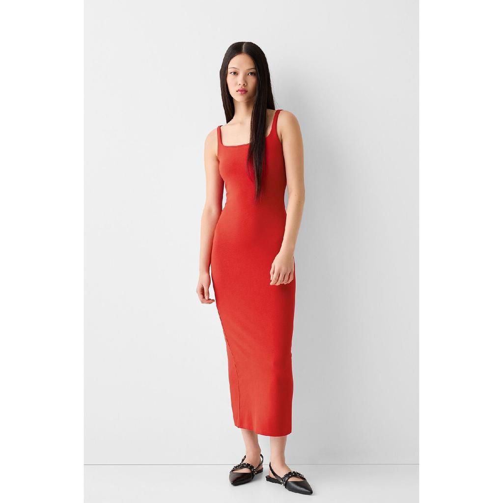 Strappy Square Neck Midi Dress