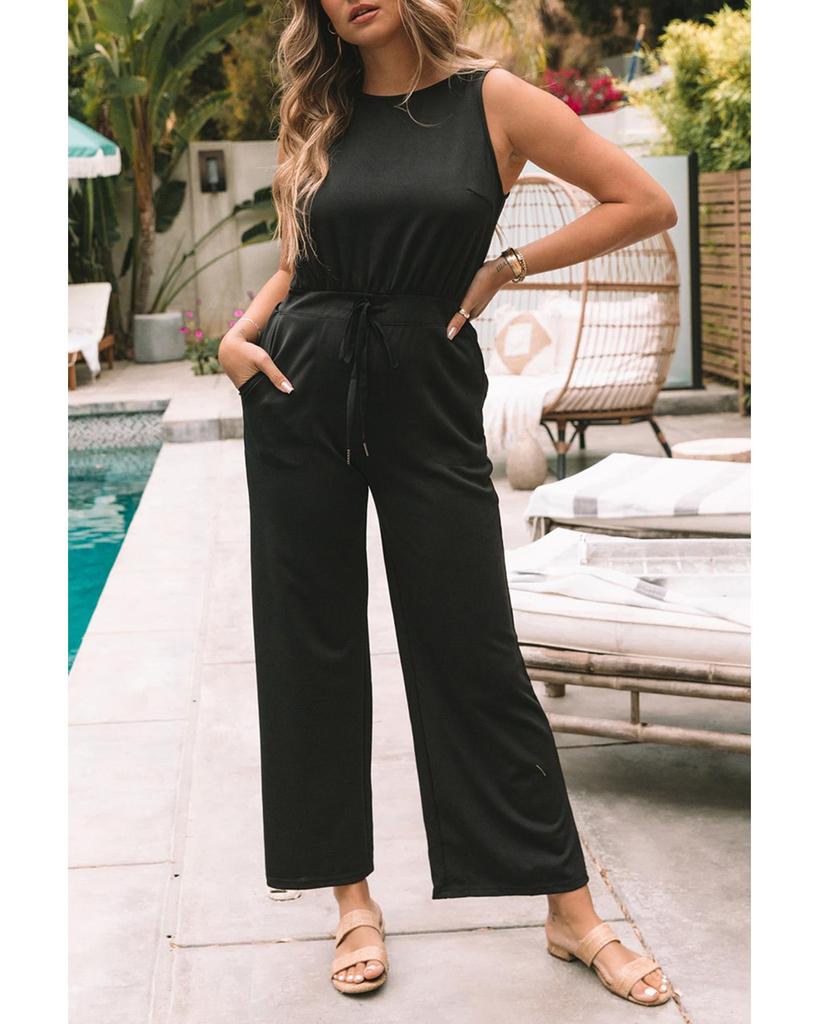 Azura Exchange Комбинезон без рукавов с широкими штанинами