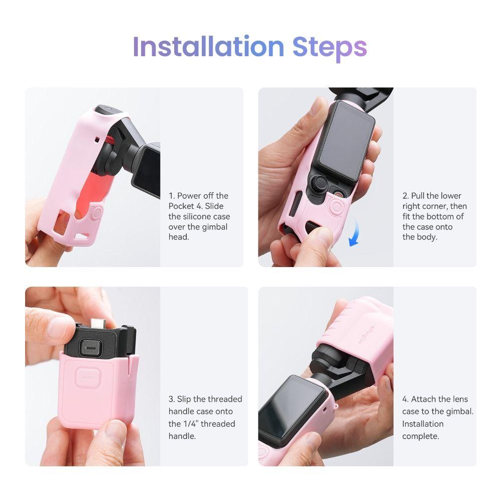 Silicone Protective Case Full Coverage Skin Cover for DJI Osmo Pocket 4 Gimbal Camera Accessories