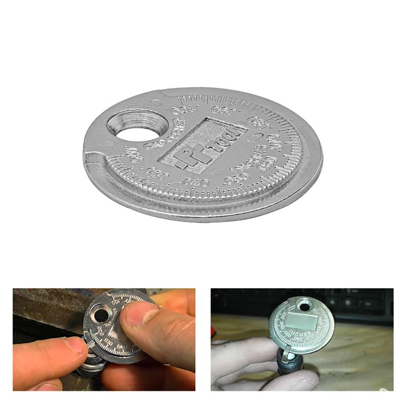 Free Ship Hot Sale 1pc Coin- Type 0.6-2.4mm Spark Plug Gap Gauge Measurement Tool Range Spark Plug Gage Caliber Measuring Tool