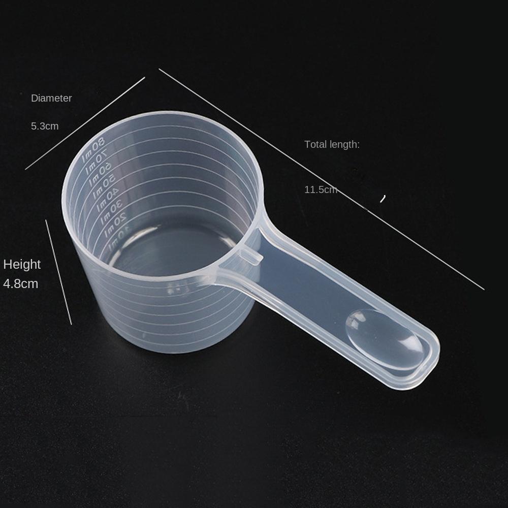 5pcs/set Transparent Flat-bottomed Spoon Plastic Measuring Spoon  Home Kitchen Baking Accessories