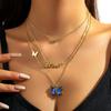 Ожерелье для женщин Ожерелье Бабочка Женское Легкое Роскошное Премиум Чувство Голубой Кристалл Бабочка Кулон Многослойное Ожерелье Бабочка Элегантное Ожерелье