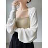 Women's French Ice Silk Cropped Cardigan, Sun Protection Shawl, Spring/Autumn Outerwear, 2024