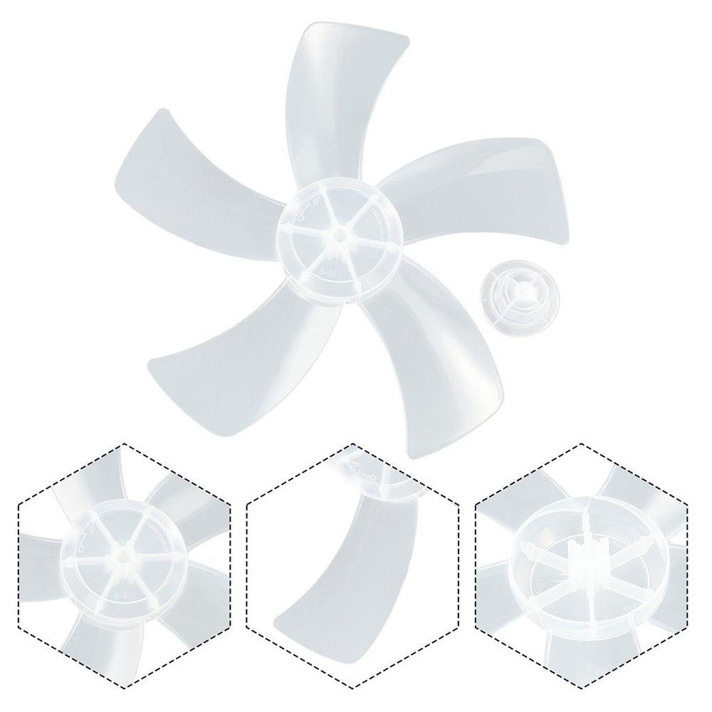1Pcs 5 Blades Plastic Fan Blade With Nut Cover Table Fanner Accessories For Standing Pedestal