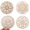 Hot Round Wood Sign Wall Decor Wooden Wall Art Sacred Geometry Hanging Artwork