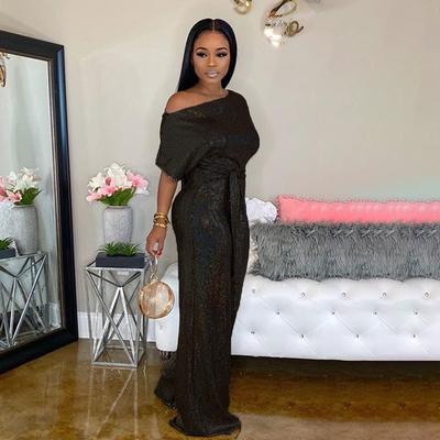 Осенний женский банкетный вечерний подарок благородный и элегантный комбинезон с лазерными блестками