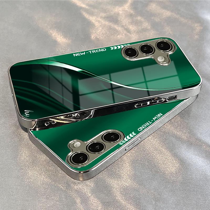 New Dark green texture Exquisite PhoneCase for Samsung Galaxy S26 S25 S24 S23 S22 S21 FE Ultra Plus Men women Built-in glass