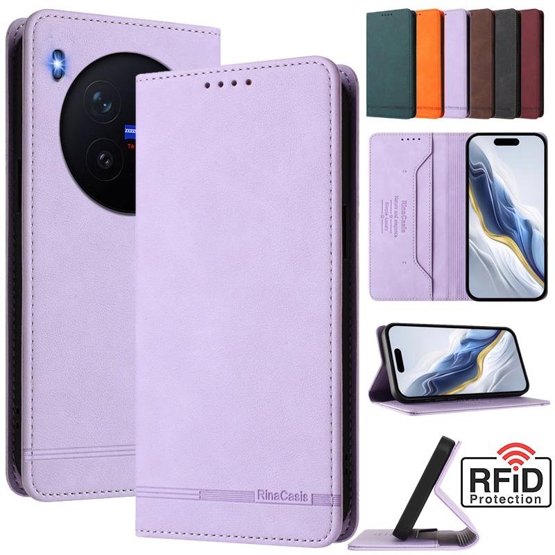 Кожаный Ретро Противоугонный Кошелек Чехол-книжка Для VIVO X300 X200 X200S X100 X100S Pro Ultra 5G Чехол Чехол для телефона Магнитная застежка Карта